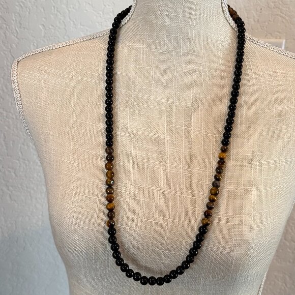 Tiger's Eye Quartz Bead Necklace - Picture 1 of 8